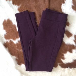 Burgundy LOFT skinny tuxedo legging